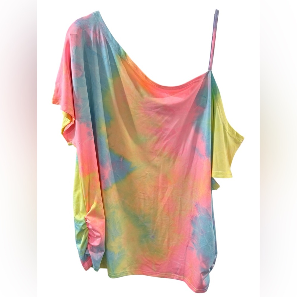 SHEIN Curve Multicolor Tie-Dye Top‎